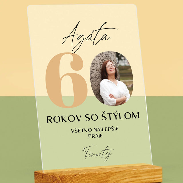 Fotografia A Podpis: 60 Rokov So Štýlom - Tlač Na Akrylové Sklo 