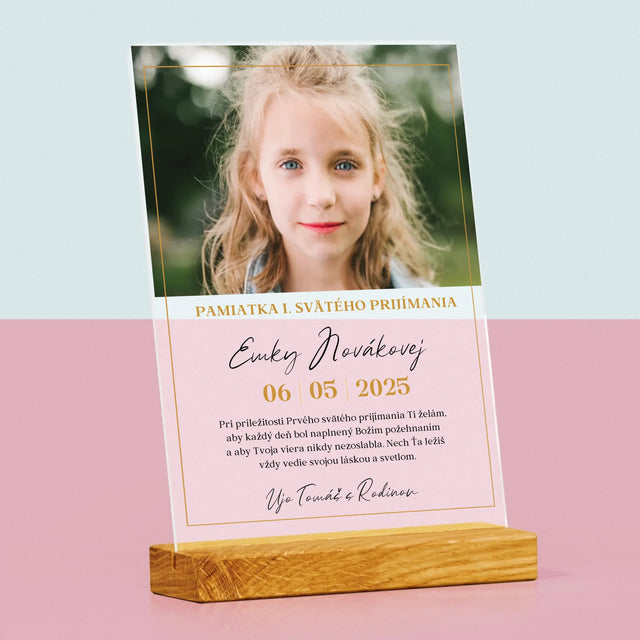 Fotografia A Podpis: Priania Pri Príležitosti Prvého Svätého Prijímania - Tlač Na Akrylové Sklo 