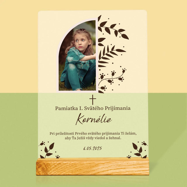Fotografia A Podpis: Prvé Sväté Prijímanie Lístky - Tlač Na Akrylové Sklo 