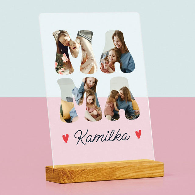 Slovo Z Fotografií: Mama Meno - Tlač Na Akrylové Sklo 