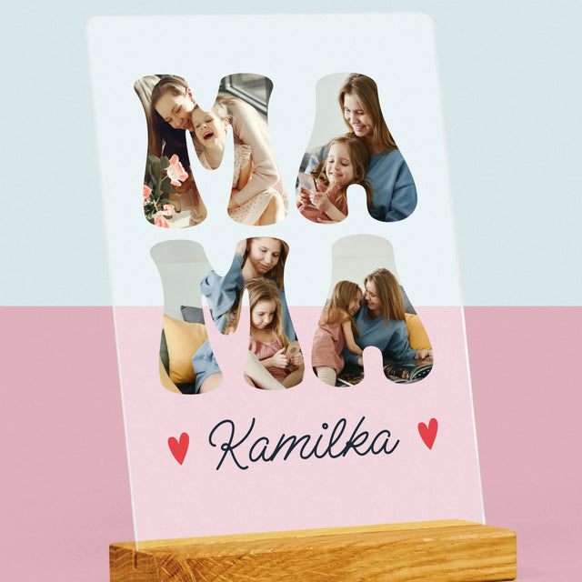 Slovo Z Fotografií: Mama Meno - Tlač Na Akrylové Sklo 