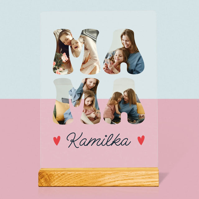 Slovo Z Fotografií: Mama Meno - Tlač Na Akrylové Sklo 