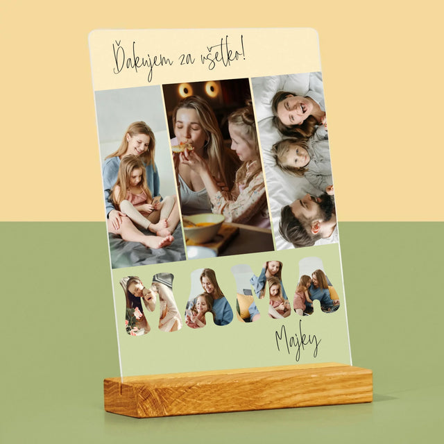 Fotokoláž: Mami, Ďakujem Ti Za Všetko - Tlač Na Akrylové Sklo 