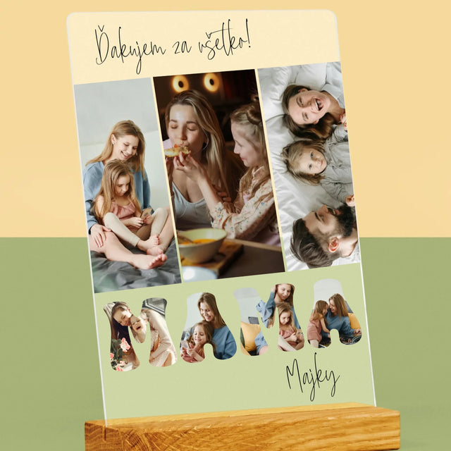 Fotokoláž: Mami, Ďakujem Ti Za Všetko - Tlač Na Akrylové Sklo 