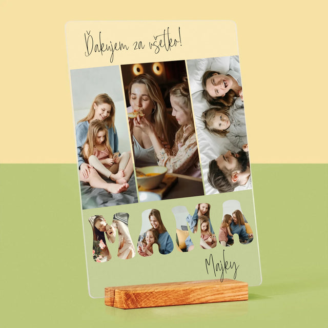 Fotokoláž: Mami, Ďakujem Ti Za Všetko - Tlač Na Akrylové Sklo 