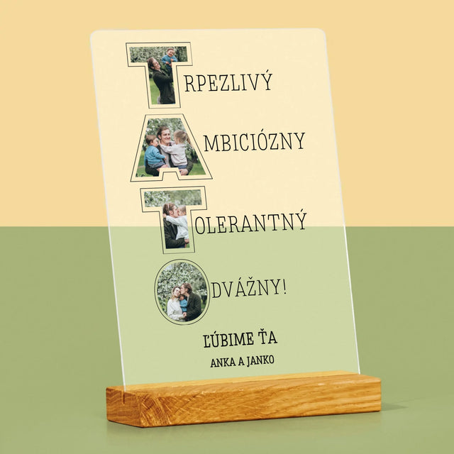 Slovo Z Fotografií: Prečo Ľúbim Ocka - Tlač Na Akrylové Sklo 