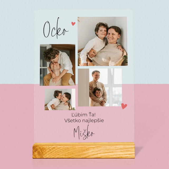 Fotokoláž: Ocko, Ľúbim Ťa - Tlač Na Akrylové Sklo 