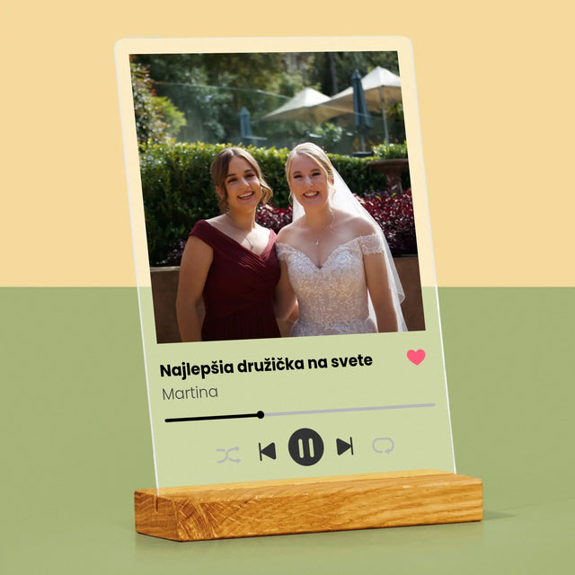 Fotografia A Podpis: Spotify Pre Družičku - Tlač Na Akrylové Sklo 
