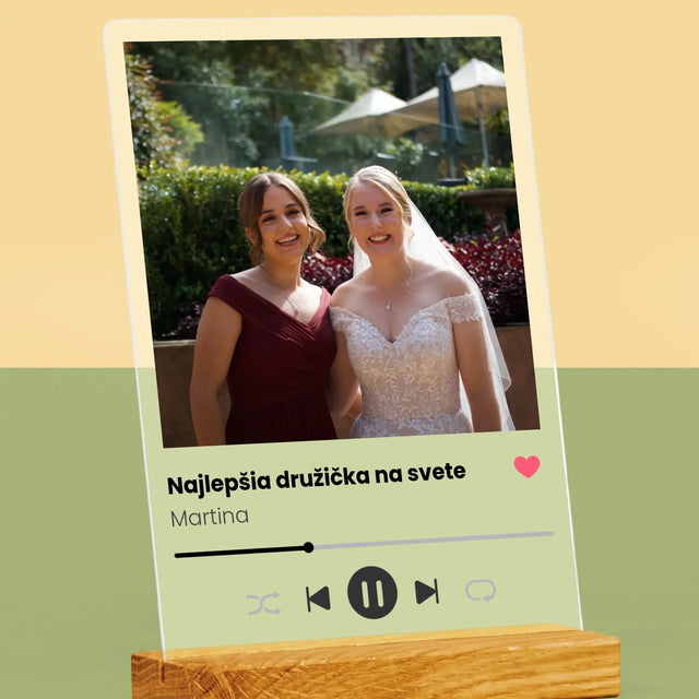 Fotografia A Podpis: Spotify Pre Družičku - Tlač Na Akrylové Sklo 