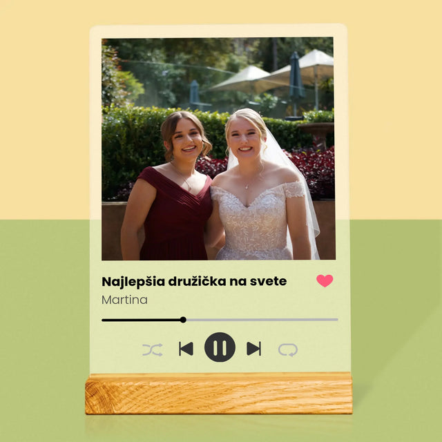 Fotografia A Podpis: Spotify Pre Družičku - Tlač Na Akrylové Sklo 