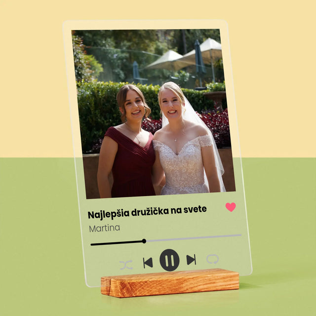 Fotografia A Podpis: Spotify Pre Družičku - Tlač Na Akrylové Sklo 