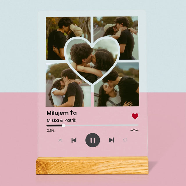 Fotokoláž: Spotify Fotografie Srdce - Tlač Na Akrylové Sklo 