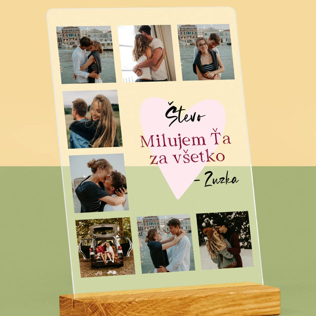 Fotokoláž: Milujem Ťa Za Všetko - Tlač Na Akrylové Sklo 