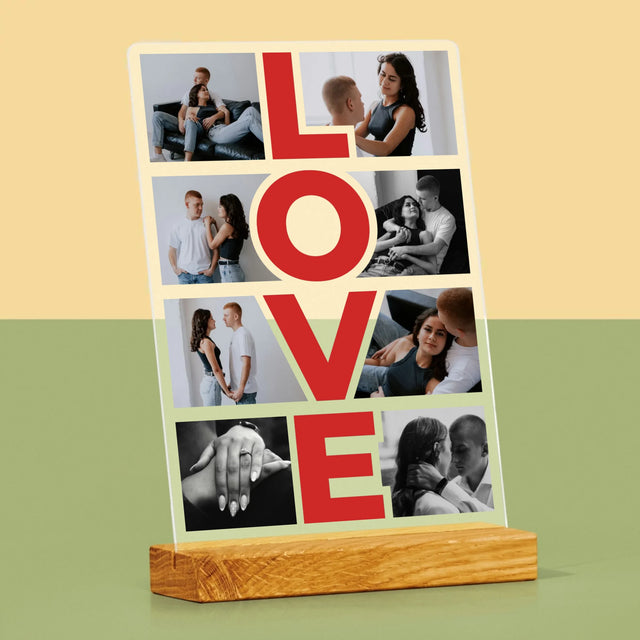 Fotokoláž: Slovo Love - Tlač Na Akrylové Sklo 