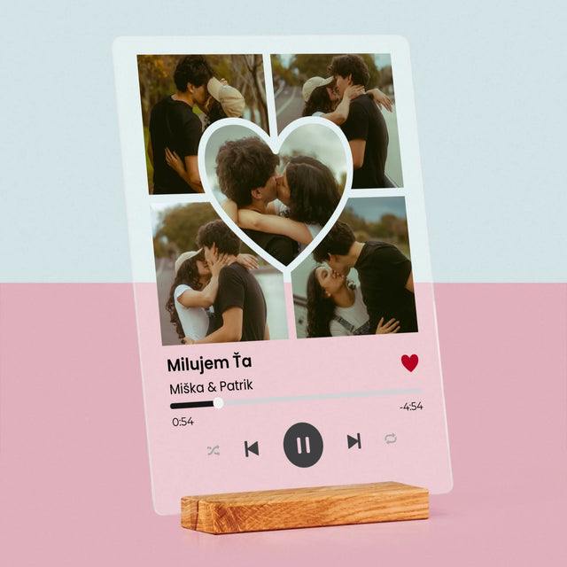 Fotokoláž: Spotify Fotografie Srdce - Tlač Na Akrylové Sklo 