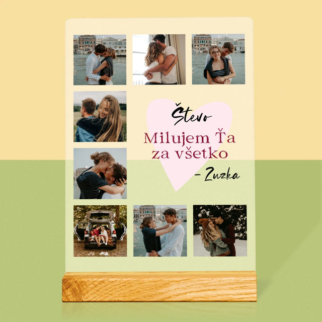 Fotokoláž: Milujem Ťa Za Všetko - Tlač Na Akrylové Sklo 