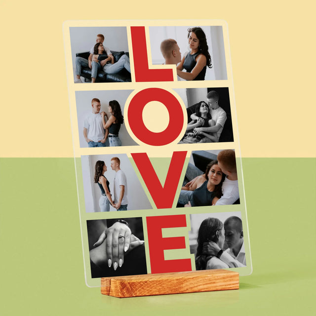 Fotokoláž: Slovo Love - Tlač Na Akrylové Sklo 