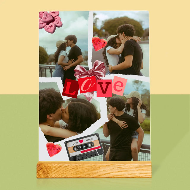 Fotokoláž: Love Retro - Tlač Na Akrylové Sklo 