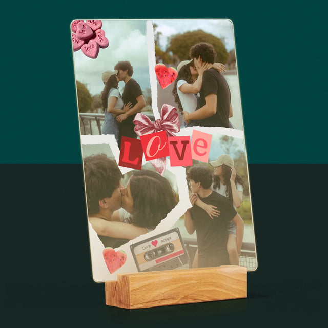 Fotokoláž: Love Retro - Tlač Na Akrylové Sklo 