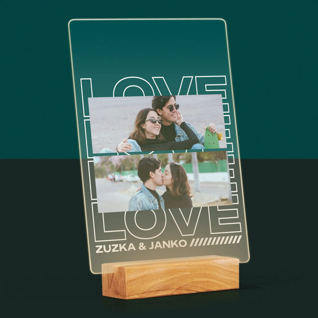 Fotokoláž: S Nápisom Love - Tlač Na Akrylové Sklo 