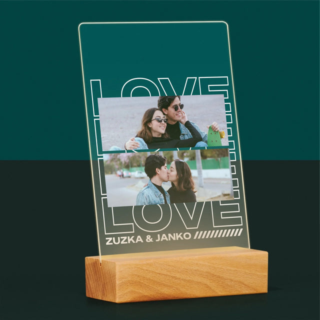 Fotokoláž: S Nápisom Love - Tlač Na Akrylové Sklo 