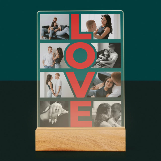 Fotokoláž: Slovo Love - Tlač Na Akrylové Sklo 