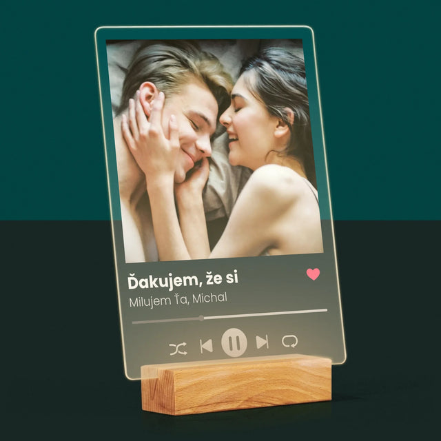 Fotografia A Podpis: Spotify Pre Priateľku - Tlač Na Akrylové Sklo 