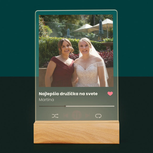 Fotografia A Podpis: Spotify Pre Družičku - Tlač Na Akrylové Sklo 