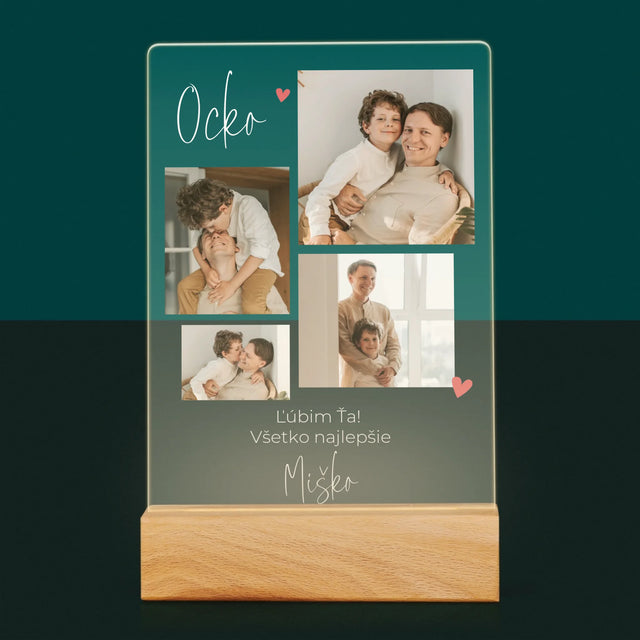 Fotokoláž: Ocko, Ľúbim Ťa - Tlač Na Akrylové Sklo 