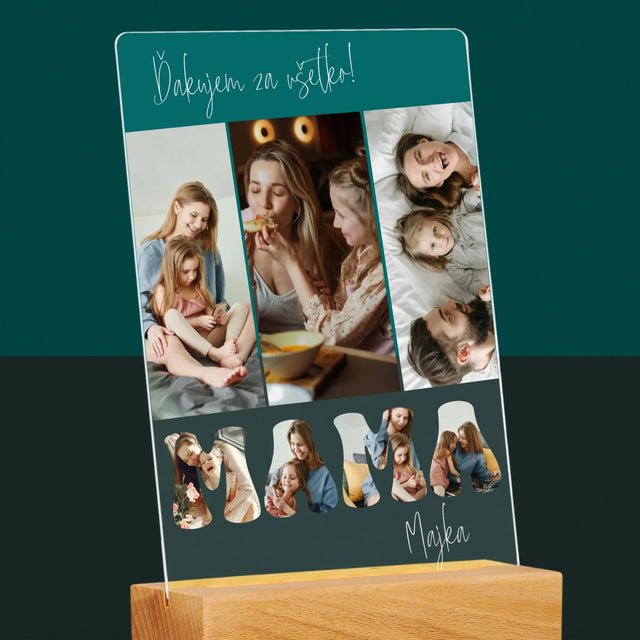Fotokoláž: Mami, Ďakujem Ti Za Všetko - Tlač Na Akrylové Sklo 