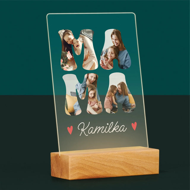 Slovo Z Fotografií: Mama Meno - Tlač Na Akrylové Sklo 
