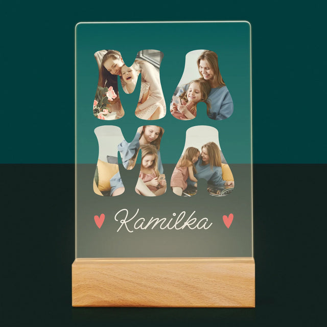 Slovo Z Fotografií: Mama Meno - Tlač Na Akrylové Sklo 
