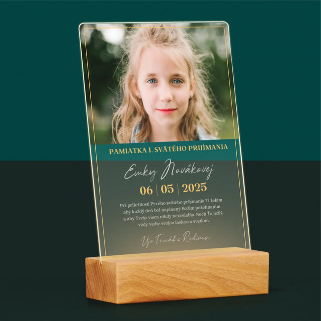 Fotografia A Podpis: Priania Pri Príležitosti Prvého Svätého Prijímania - Tlač Na Akrylové Sklo 