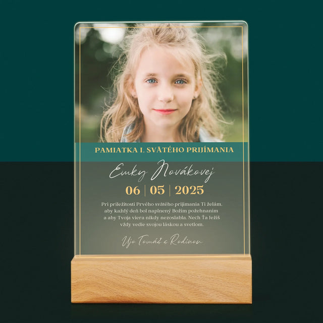 Fotografia A Podpis: Priania Pri Príležitosti Prvého Svätého Prijímania - Tlač Na Akrylové Sklo 