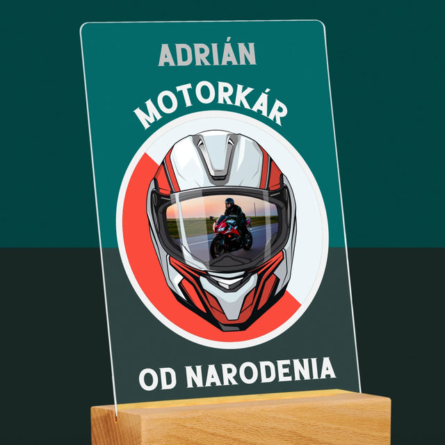 Fotografia A Podpis: Motorkár Od Narodenia - Tlač Na Akrylové Sklo 