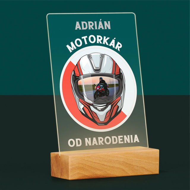 Fotografia A Podpis: Motorkár Od Narodenia - Tlač Na Akrylové Sklo 