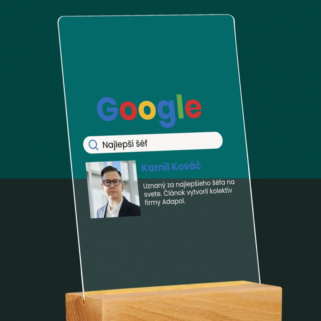 Fotografia A Podpis: Najlepší Šéf Výsledky Google - Tlač Na Akrylové Sklo 