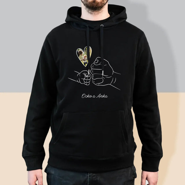 Fotografia A Podpis: Ocko Dieťa Rúčka - Pánska Mikina S Kapucňou