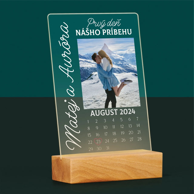 Fotografia A Podpis: Prvý Deň Nášho Príbehu - Tlač Na Akrylové Sklo (Vertikálne)