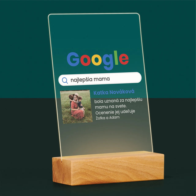 Fotografia A Podpis: Najlepšia Mama Výsledok Google - Tlač Na Akrylové Sklo (Vertikálne)