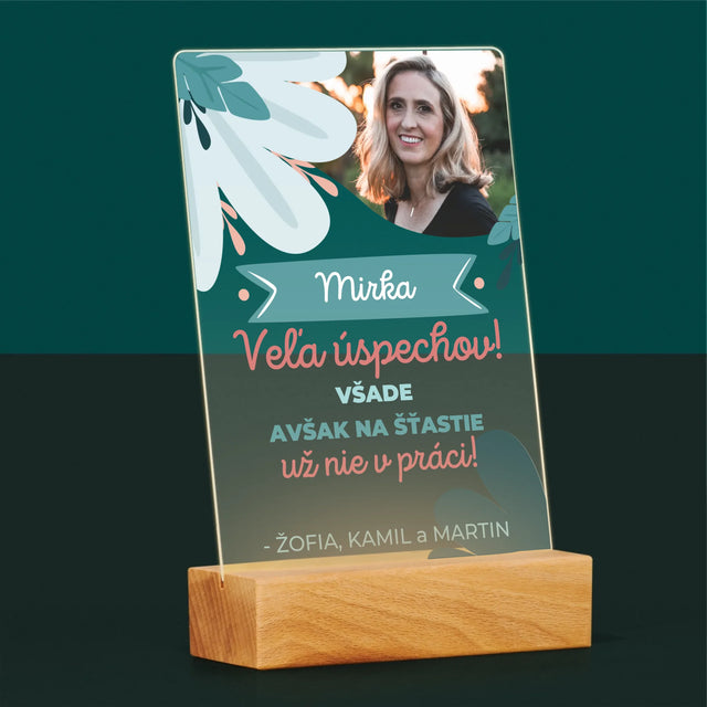 Fotografia A Podpis: Úspechy, Ale Nie V Práci - Tlač Na Akrylové Sklo (Vertikálne)