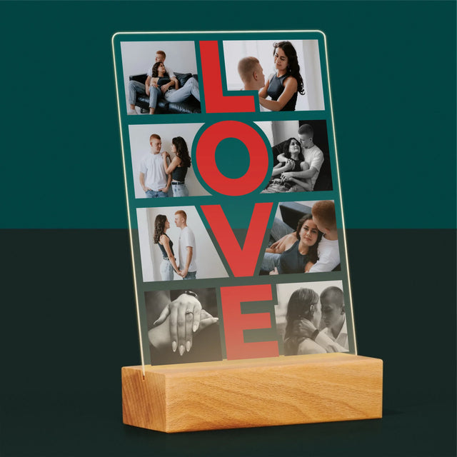 Fotokoláž: Slovo Love - Tlač Na Akrylové Sklo 