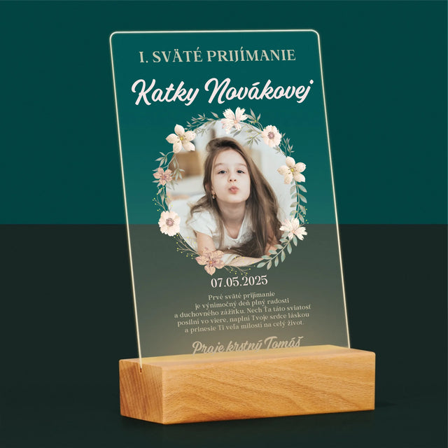 Fotografia A Podpis: Prvé Sväté Prijímanie Kvety - Tlač Na Akrylové Sklo 
