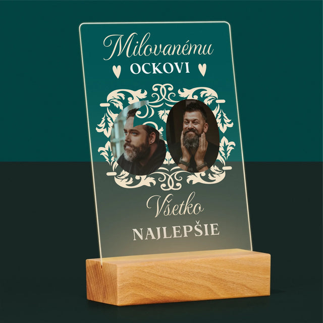 Slovo Z Fotografií: Milovanému Ockovi K 60. Narodeninám - Tlač Na Akrylové Sklo 