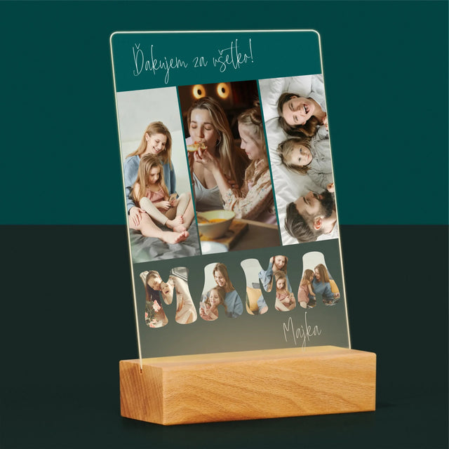 Fotokoláž: Mami, Ďakujem Ti Za Všetko - Tlač Na Akrylové Sklo 