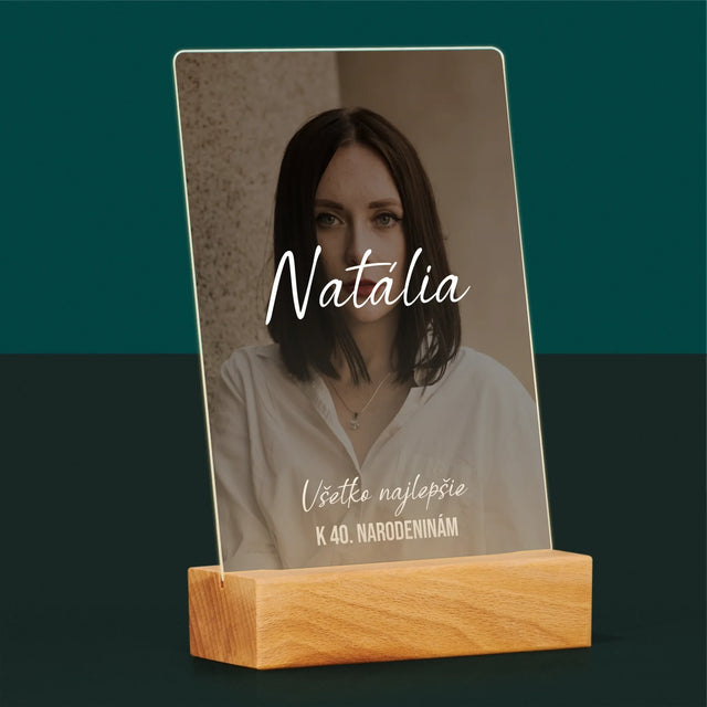Fotografia A Podpis: Všetko Najlepšie K 40. Narodeninám - Tlač Na Akrylové Sklo 
