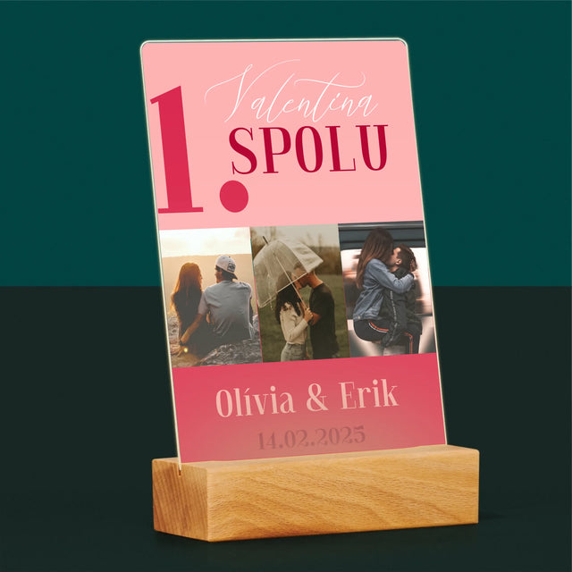 Fotokoláž: Prvý Valentín Spolu - Tlač Na Akrylové Sklo 