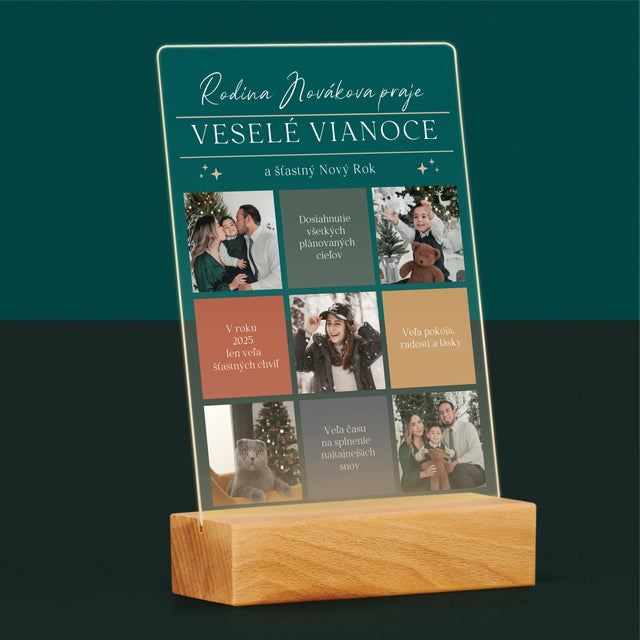 Fotokoláž: Veselé Vianoce Venovanie - Tlač Na Akrylové Sklo 