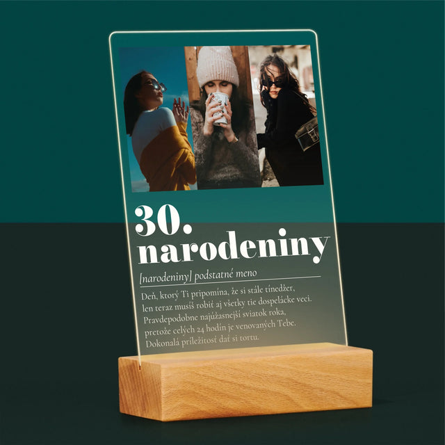 Fotokoláž: 30. Narodeniny Definícia - Tlač Na Akrylové Sklo 