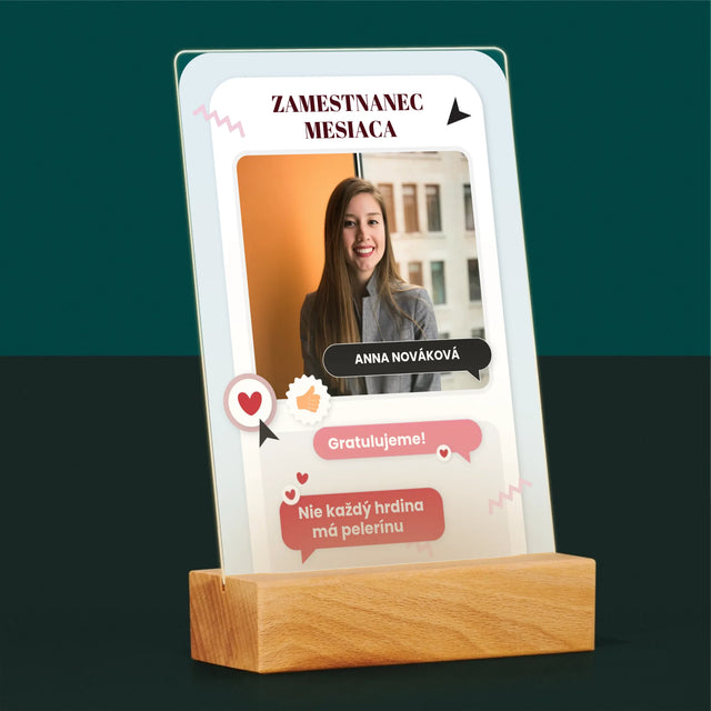 Fotografia A Podpis: Zamestnanec Mesiaca - Tlač Na Akrylové Sklo 